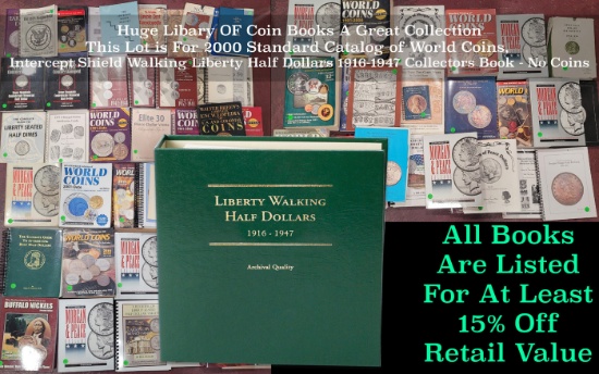 Intercept Shield Walking Liberty Half Dollars 1916-1947 Collectors Book - No Coins