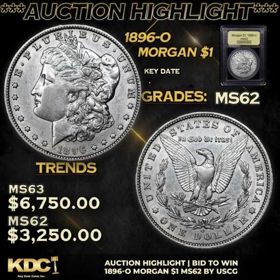 ***Auction Highlight*** 1896-o Morgan Dollar $1 Graded Select Unc By USCG (fc)