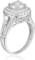 DECADENCE Sterling Silver 8mm Round Cut Cubic Zirconia Engagement Ring With 3x5 Pear Side Stones siz