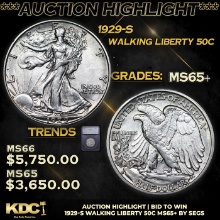 ***Auction Highlight***1929-s Walking Liberty Half