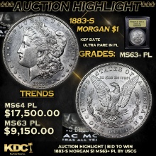 *Auction Highlight**1883-s Morgan Dollar $1 Graded