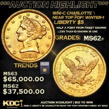 ***Auction Highlight*** 1856-c Gold Liberty Half