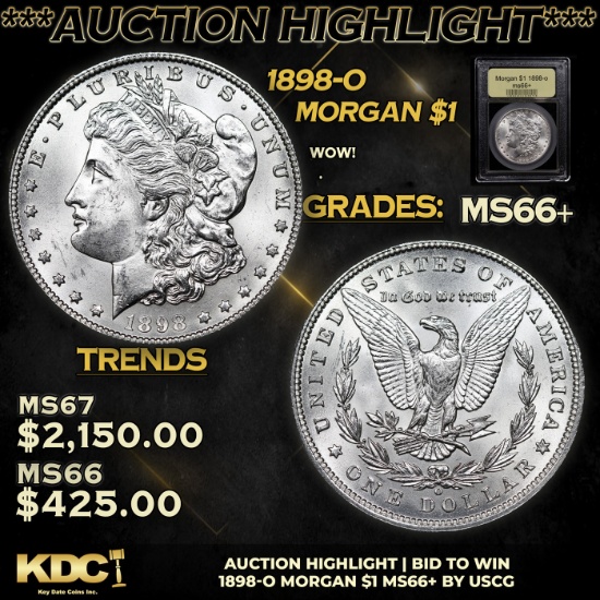***Auction Highlight*** 1898-o Morgan Dollar 1 Graded GEM++ Unc By USCG (fc)