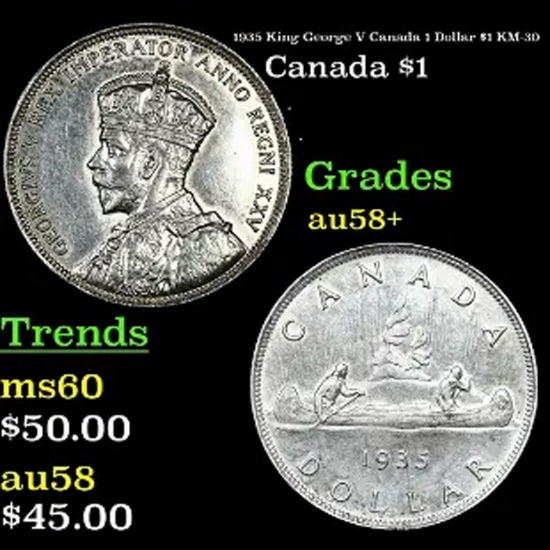 1957 Canada $1 Silver Canada Dollar KM# 54 1 Grades Choice AU/BU Slider