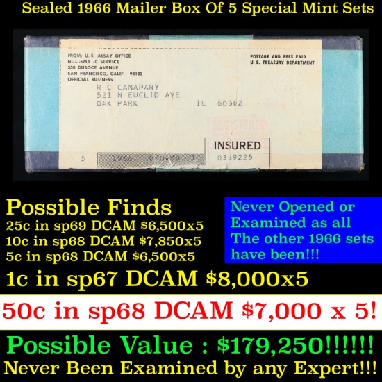 Original sealed box 5- 1966 United States Speical Mint Sets SMS