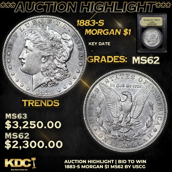***Auction Highlight*** 1883-s Morgan Dollar 1 Graded Select Unc By USCG (fc)