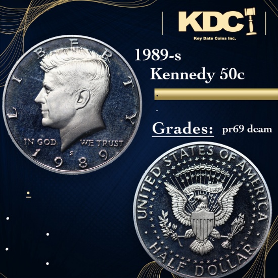 Proof 1989-s Kennedy Half Dollar 50c Grades GEM++ Proof Deep Cameo