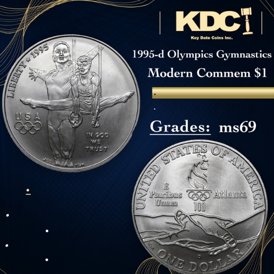 1995-d Olympics Gymnastics Modern Commem Dollar $1 Grades ms69