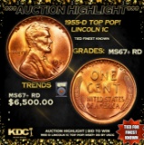 ***Auction Highlight*** 1955-d Lincoln Cent TOP POP! 1c Graded GEM++ RD By USCG (fc)