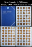 Near Lincoln 1c Whitman Album, 1909-1940 79 coins in Total