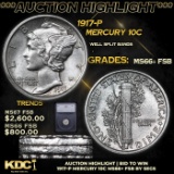 ***Auction Highlight*** 1917-p Mercury Dime 10c Graded ms66+ fsb By SEGS (fc)