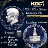 Proof 1776-1976-s Silver Kennedy Half Dollar 50c Graded pr69+ dcam BY SEGS