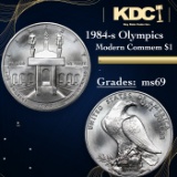 1984-d Olympics Modern Commem Dollar $1 Grades ms69