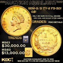 ***Auction Highlight*** 1856-s/s Gold Dollar TY-II