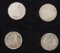 Lot Of 4 Coins. 1891 Seated Liberty Dime 10c