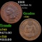 1869 Indian Cent 1c Grades vf++