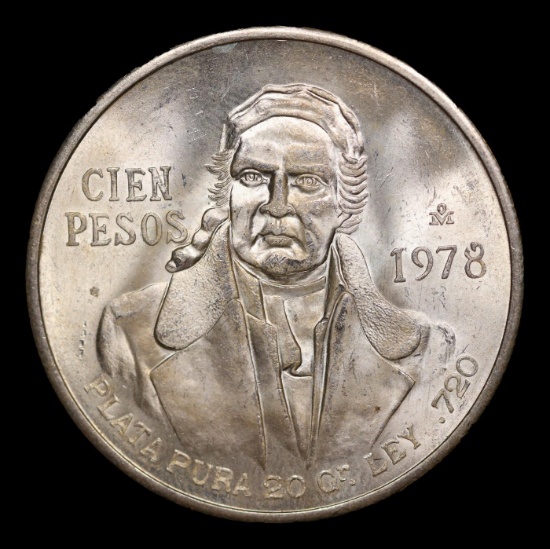 1978 Mexico 100 Pesos Silver KM# 483.2 Brilliant Uncirculated