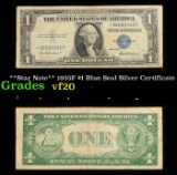 **Star Note** 1935F $1 Blue Seal Silver Certificate Grades vf, very fine