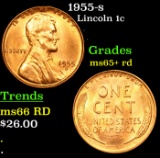1955-s Lincoln Cent 1c Grades Gem+ Unc RD