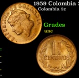 1959 Colombia 2 Centavos KM#214 Grades Brilliant Uncirculated