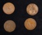 Group of 4 Coins, Great Britain Pennies, 1915, 1917, 1918, 1919 .