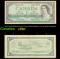 1961-1972 (1954 Modified Hair Issue) Canada 1 Dollar Banknote P# 75b, Sig. Beattie & Rasminsky Grade