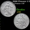 1966 France 1/2 Franc KM# 931.1 Grades xf