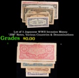 Lot of 5 Japanese WWII Invasion Money 
