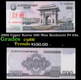 2008 Upper Korea 500 Won Banknote P# 63s;  Grades Gem+ CU