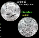 1988-d Kennedy Half Dollar 50c Grades GEM+ Unc