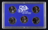 2001 United States Mint Proof Quarters 5 pc set No Outer Box