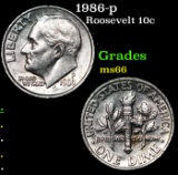 1986-p Roosevelt Dime 10c Grades GEM+ Unc