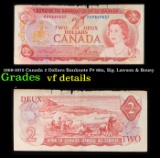 1969-1975 Canada 2 Dollars Banknote P# 86a, Sig. Lawson & Bouey Grades vf details