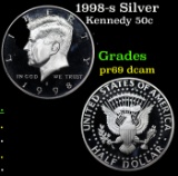 Proof 1998-s Silver Kennedy Half Dollar 50c Grades GEM++ Proof Deep Cameo