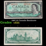 1967 $1 Canada Banknote Grades vf+