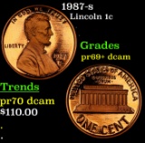 Proof 1987-s Lincoln Cent 1c Grades GEM++ Proof Deep Cameo
