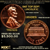 Proof ***Auction Highlight*** 1961 Lincoln Cent TOP POP! 1c Graded pr69 rd dcam By SEGS (fc)