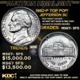 ***Auction Highlight*** 1982-p Jefferson Nickel TOP POP! 5c Graded GEM++ 5fs BY USCG (fc)