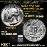***Auction Highlight*** 1967-p Washington Quarter TOP POP! 25c Graded ms68 BY SEGS (fc)
