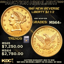 **Auction Highlight**1861 New Reverse Gold Liberty