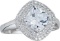 DECADENCE Sterling Silver mm Princess Cut Double Halo Cubic Zirconia  Ring Size 6