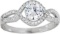 Decadence Sterling Silver Round Cut Criss Cross Engagement Ring Size 6