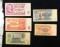 1961 Soviet Russian Denomination Set, 5 Notes, 1, 3, 5, 10 and 25 Rubles Grades