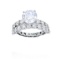 Decadence sterling Silver Round Cut Ring With Baguette Chiseled Band Size 9