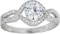 Decadence Sterling Silver Round Cut Criss Cross Engagement Ring Size 6