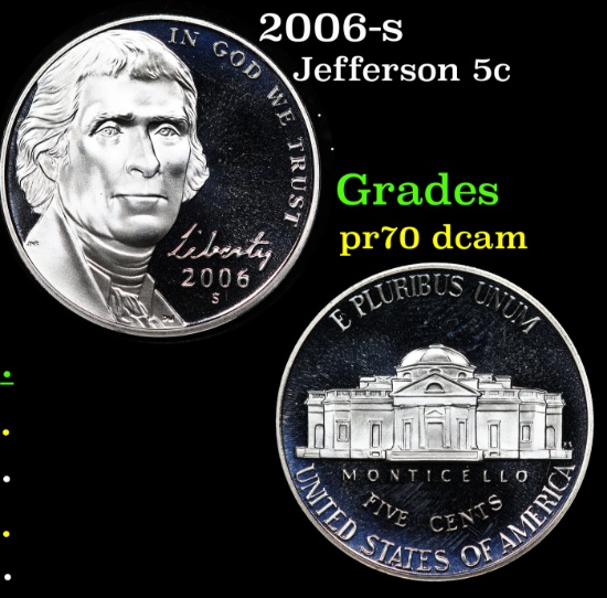 Proof 2006-s Jefferson Nickel 5c Grades GEM++ Proof Deep Cameo