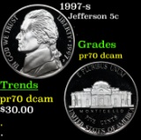 Proof 1997-s Jefferson Nickel 5c Grades GEM++ Proof Deep Cameo