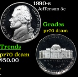 Proof 1990-s Jefferson Nickel 5c Grades GEM++ Proof Deep Cameo