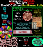 CRAZY Penny Wheel Buy THIS 2002-d solid Red BU Lincoln 1c roll & get 1-10 BU Red rolls FREE WOW