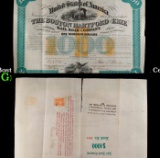 1863 Boston, Hartford & Erie Railroad $1000 Bond Certficate Grades